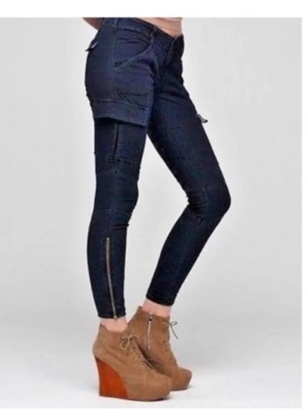 J BRAND Houlihan Dark Navy Cargo Ankle Zip Pants | sz 29